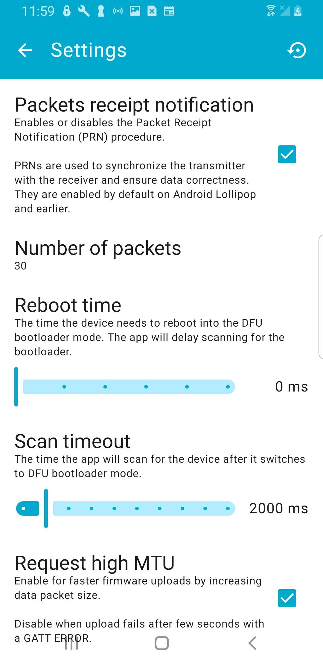 nRF Device Firmware Update Settings, part 1